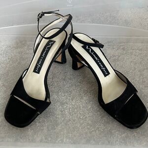 Nina Black Ankle Wrap Sandal